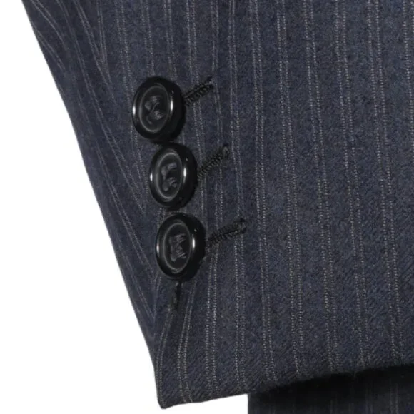 Brioni Dark Navy Suit Jacket w/ Vertical Stripes